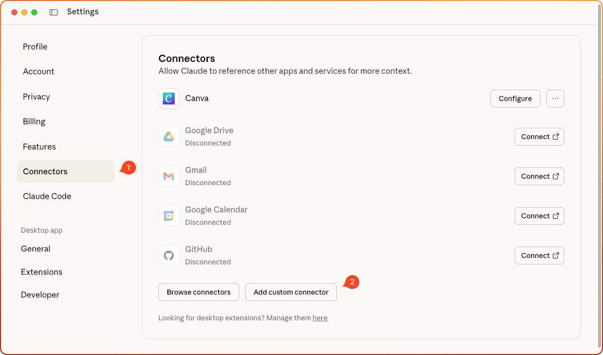 Click Add Custom Connector