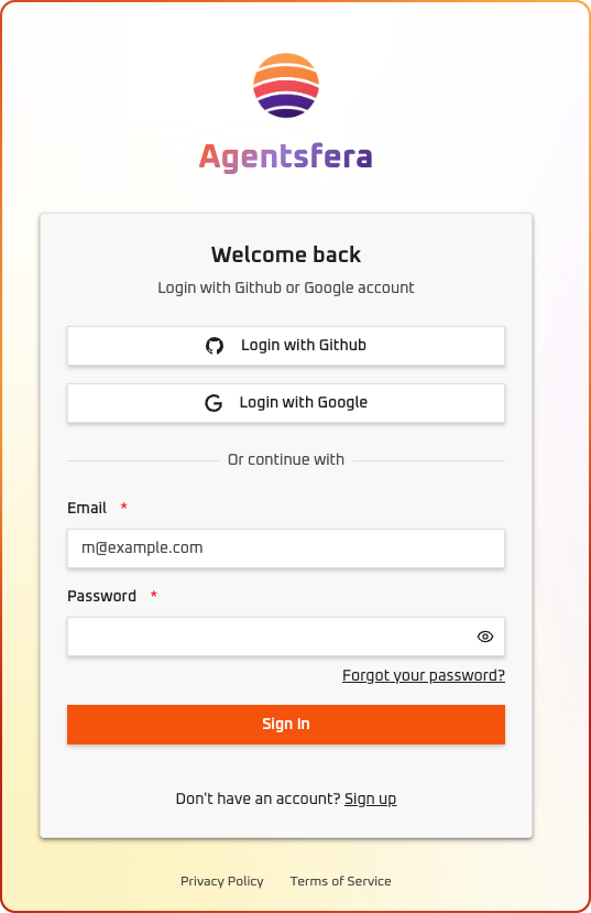 Sign in page with OAuth options